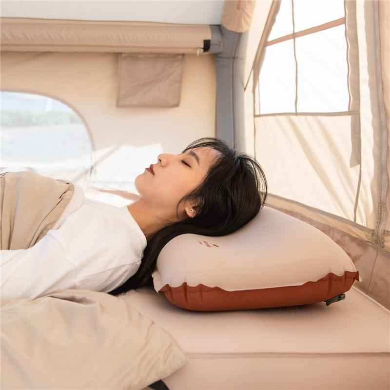 3D Hybrid Foam-Inflatable Camping Pillow