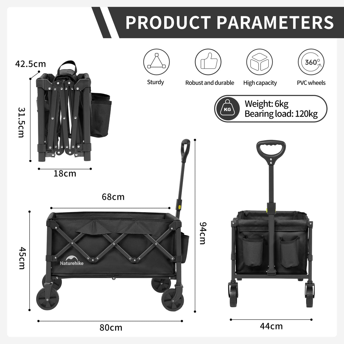 Lightweight Folding Camping Wagon