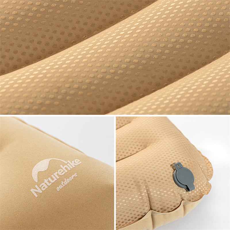 Soft TPU Flocked Inflatable Camping Pillow