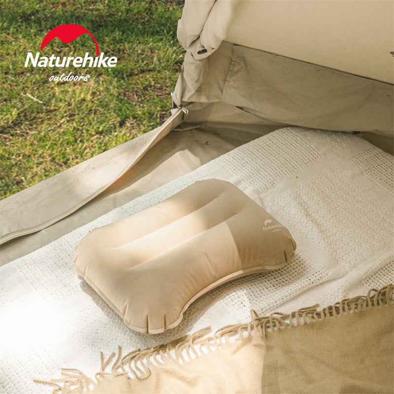 Soft TPU Flocked Inflatable Camping Pillow