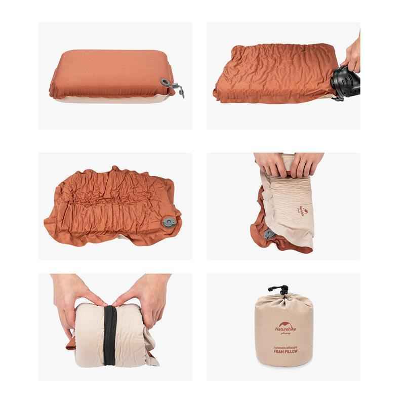 3D Hybrid Foam-Inflatable Camping Pillow