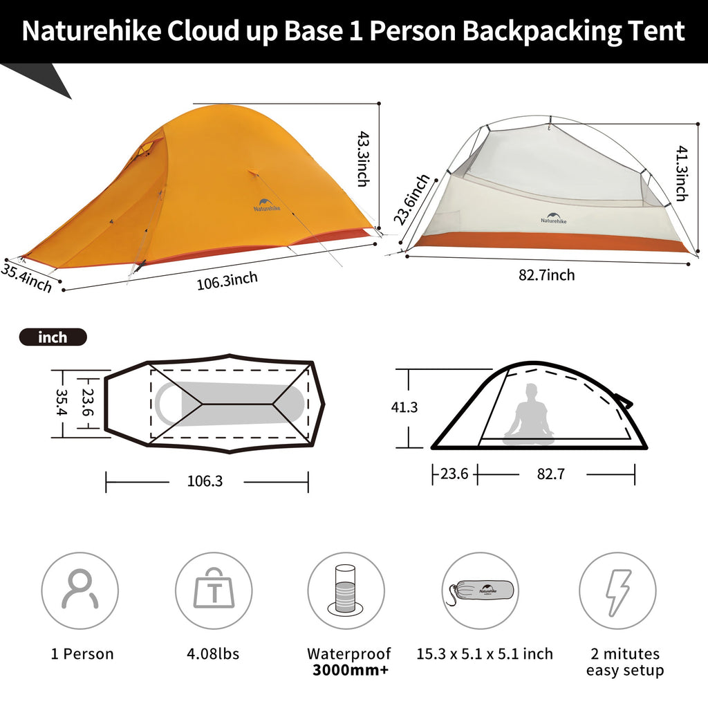 Cloud Up™ Base 1-Person Ultralight Backpacking Tent