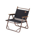 Black Wooden Grain Aluminum Camping Chair Foldable