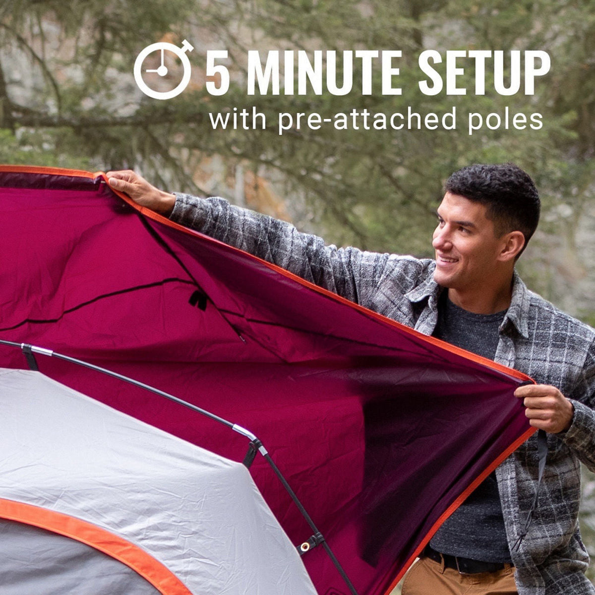 Coleman 4-Person Skydome™ Camping Tent | 8 ft x 7 ft x 4 ft | Blackberry