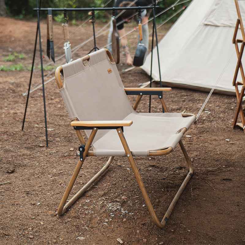Wood Grain Double Camping Chair