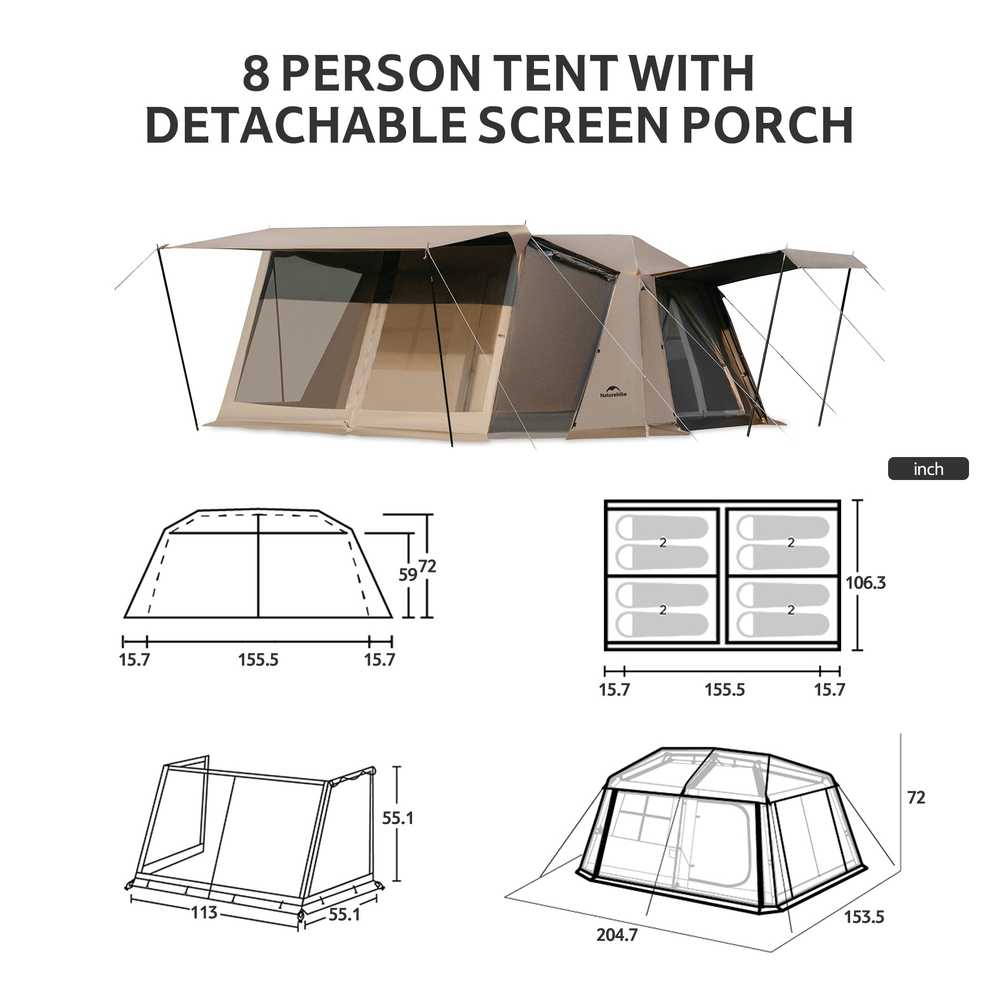 Village™ 13 Flagship 8-Person Instant Cabin Tent