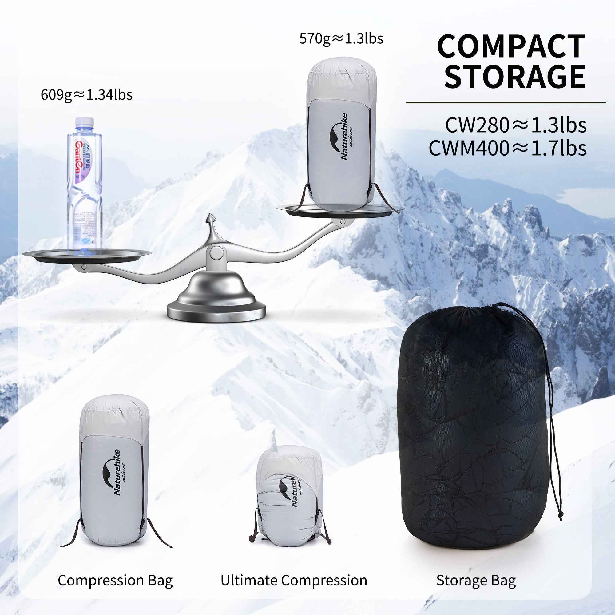 CWM400™ Down Ultralight Sleeping Bag 43°F / 6°C
