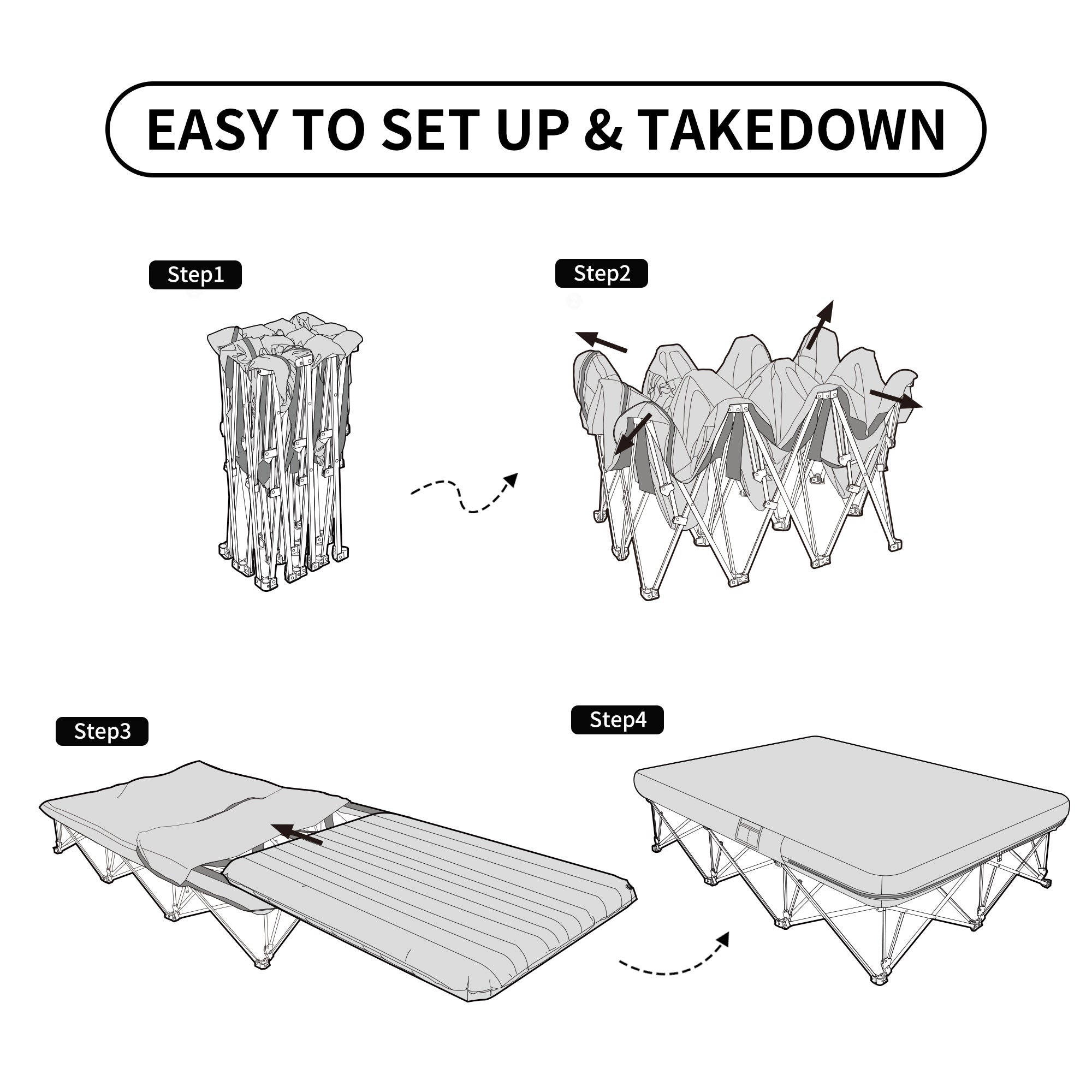 ShiYe™ XJC13 Folding Double Camping Cot