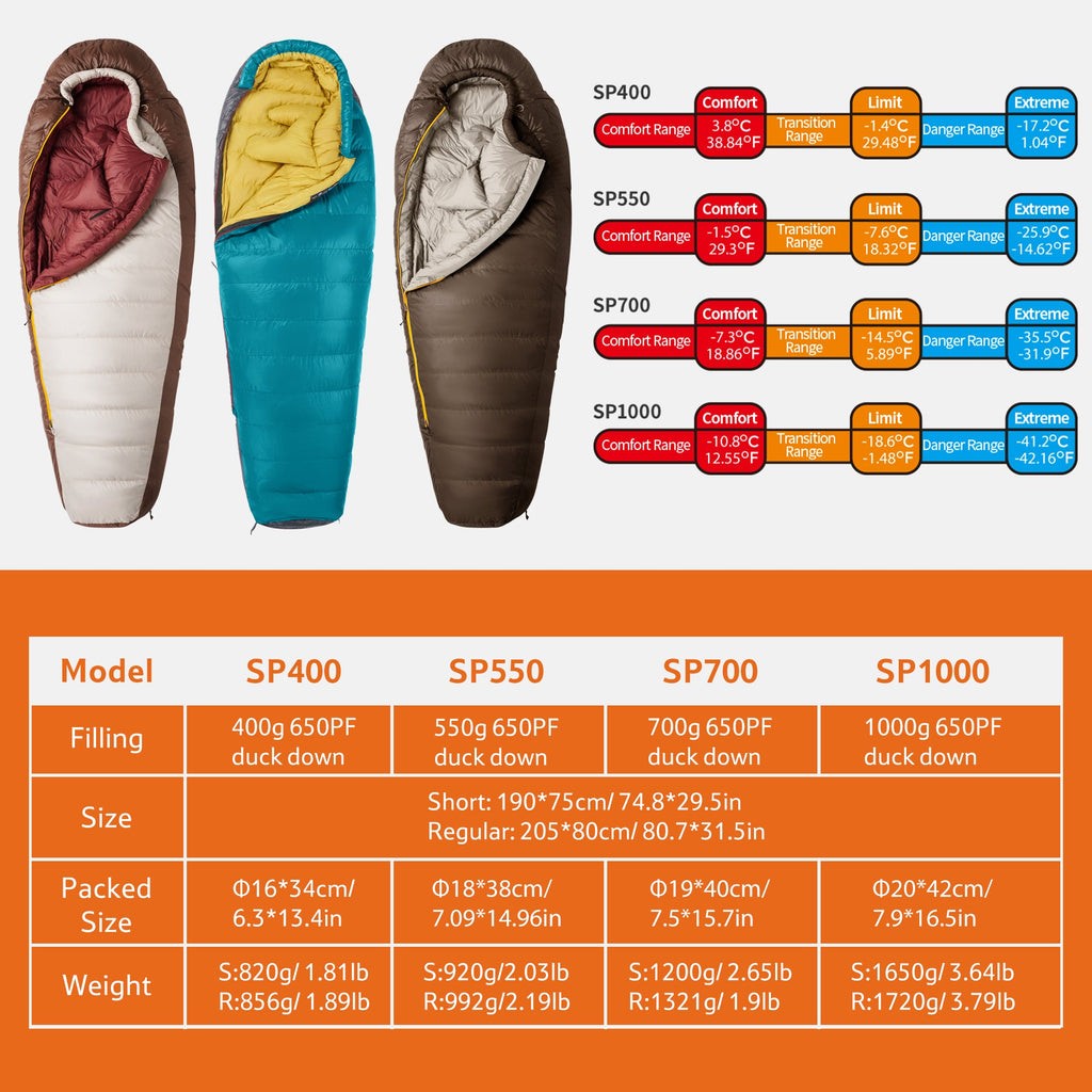 Snowbird™ SP550 Down Mummy Sleeping Bag 29.3°F / -1.5°C