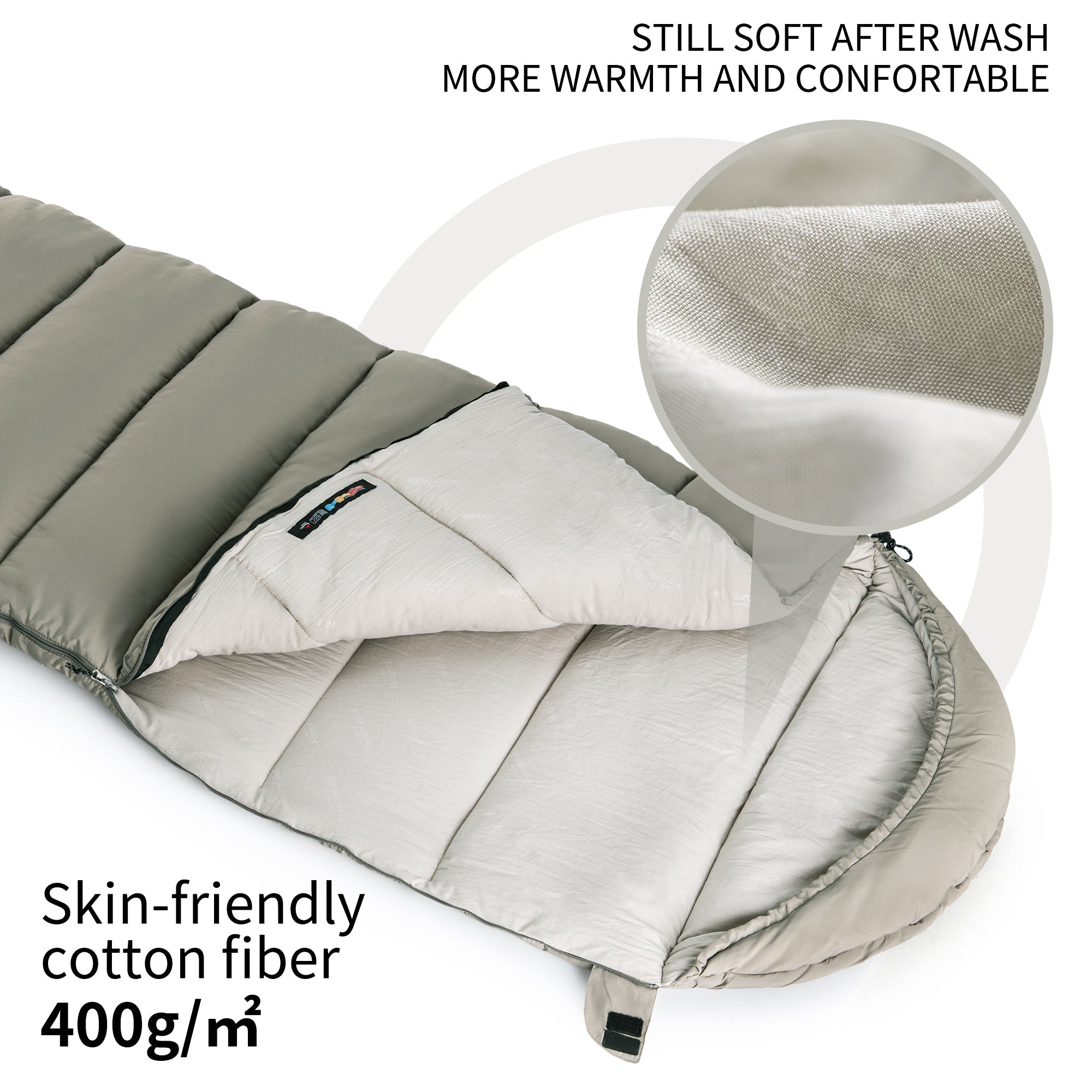 Naturehike Warmy Square Hooded Cotton Sleeping Bag (2026)