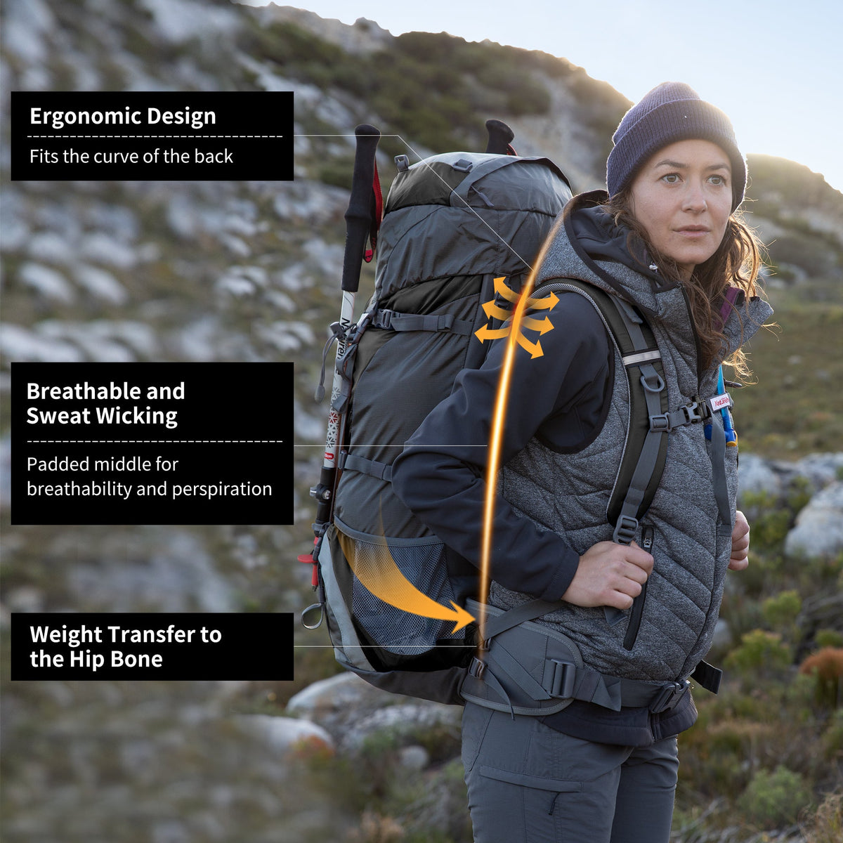 70+5L Mountaineering Backpack