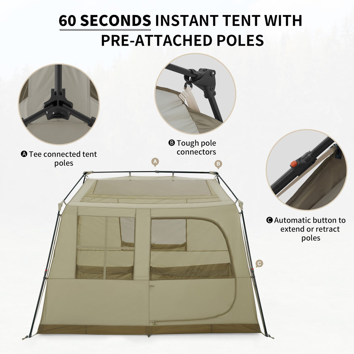 Naturehike Village 6.0 Gen 2 Quick Open Tent Brown (2026)