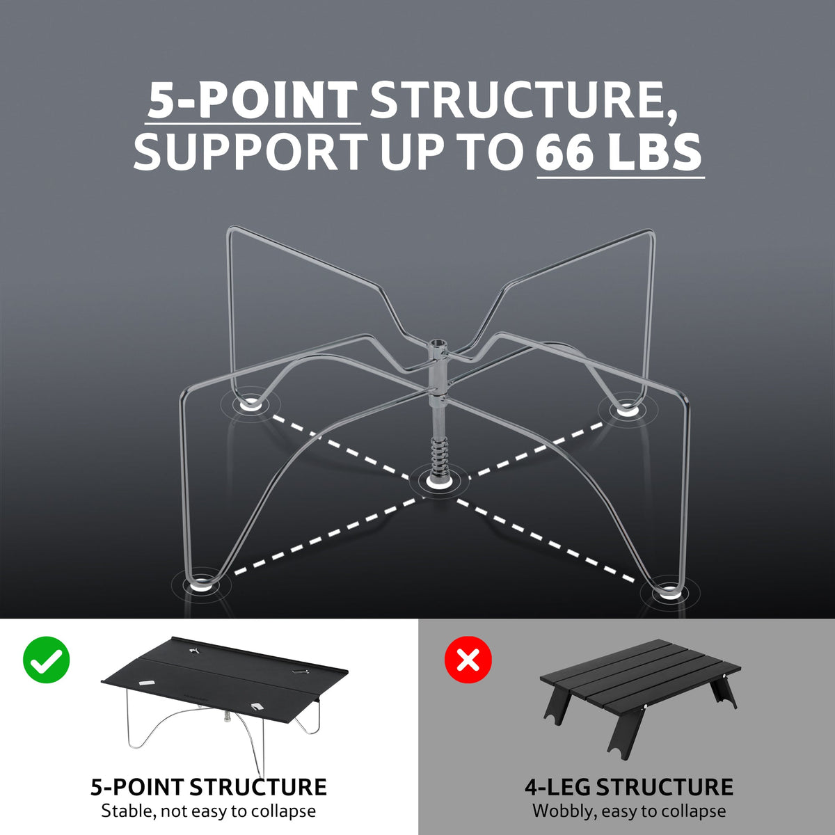PeakLite™ X01 Portable Folding Camping Table