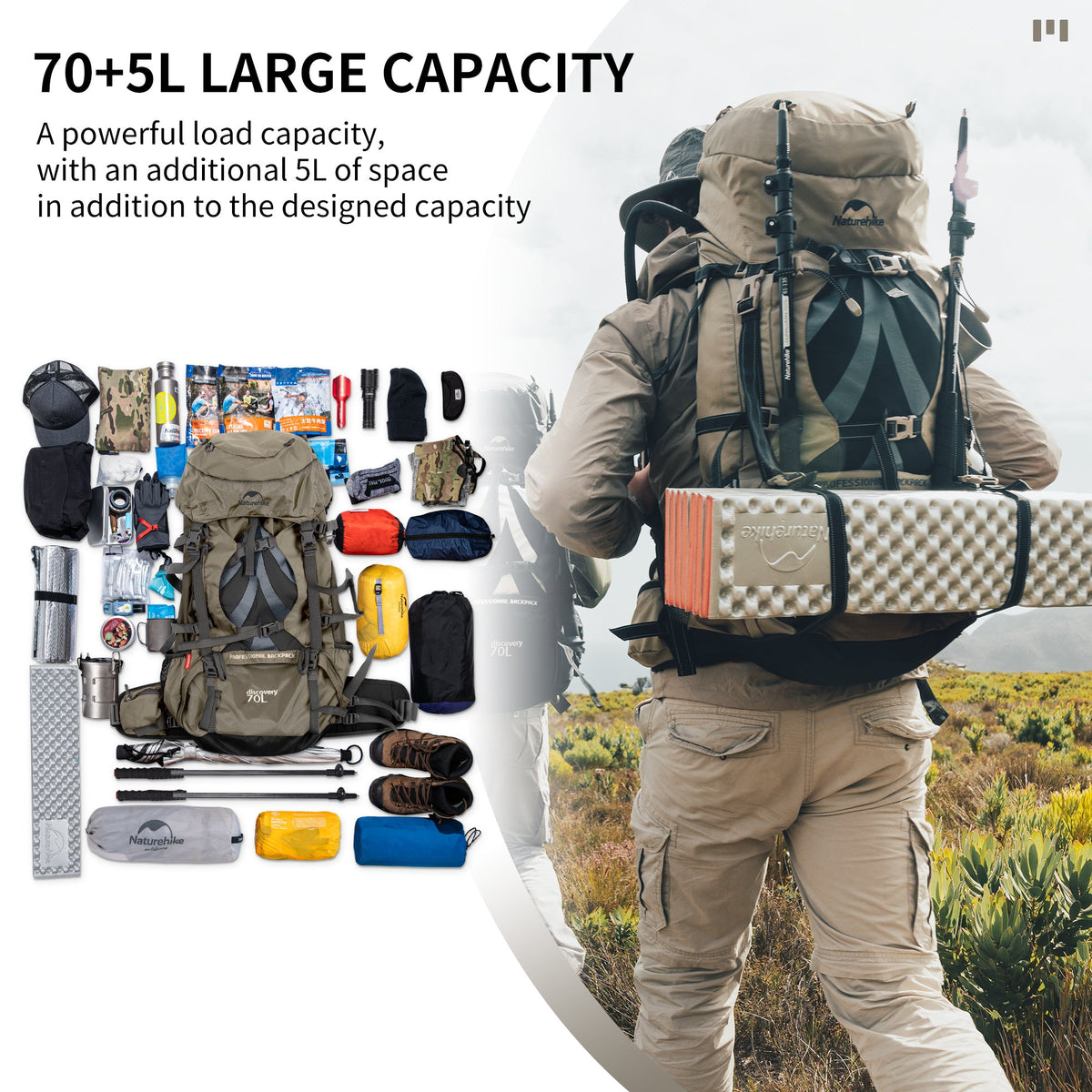 70+5L Mountaineering Backpack