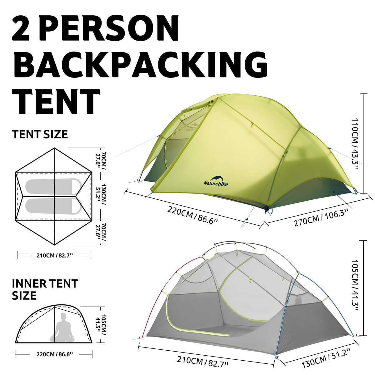 Star River™ EXT 2-Person Ultralight Backpacking Tent