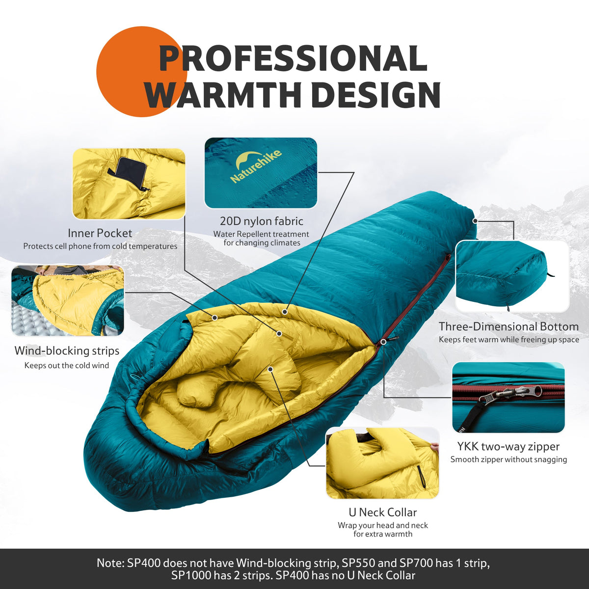 Snowbird™ SP550 Down Mummy Sleeping Bag 29.3°F / -1.5°C