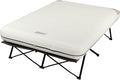 Coleman Queen-Size Airbed Cot Combination, Folding Air Mattress with Steel Frame & Side Table, Battery Pump Included, Great for Camping, Lounging, Elevated Sleeping, Guests, & More