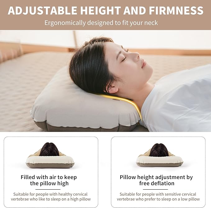 YuGu™ Hybrid Foam-Inflatable Camping Pillow