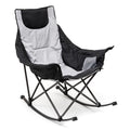 SUNNYFEEL Oversized Rocking Camping Chair, Fully Padded Patio Chair with Side Pocket, High Back Portable Lawn Recliner with Headrest, Outdoor Camp Rocker Chairs for Adults Heavy Duty 500 LBS Carry Bag