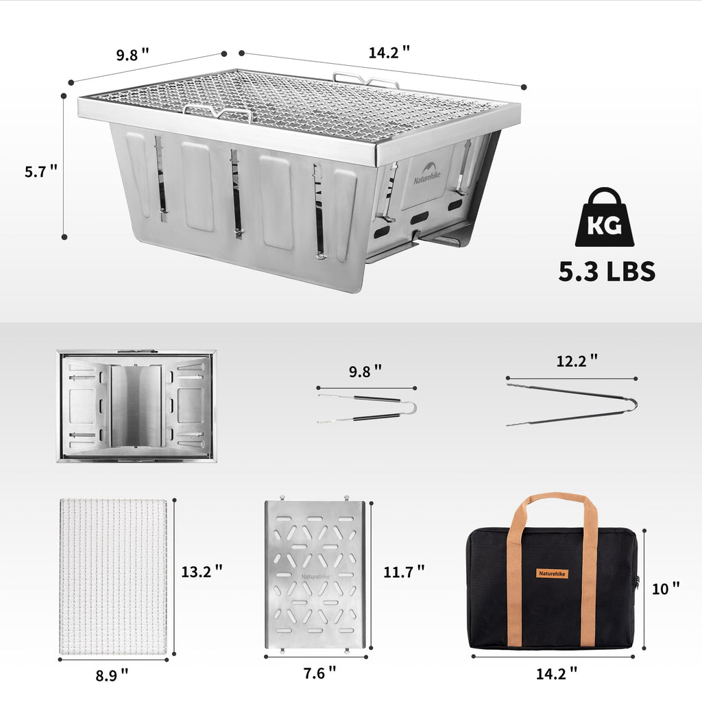 Naturehike Stainless Steel Folding Grill One-Unit (IGT Compatible) (2026)