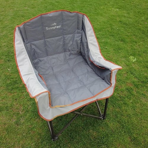 SUNNYFEEL Oversized Extra Large Padded Camping Chair, Outdoor Portable Folding Camp Chair, Large Camp Lounge Chairs Heavy Duty for Adults, Fishing, Sports, Trip