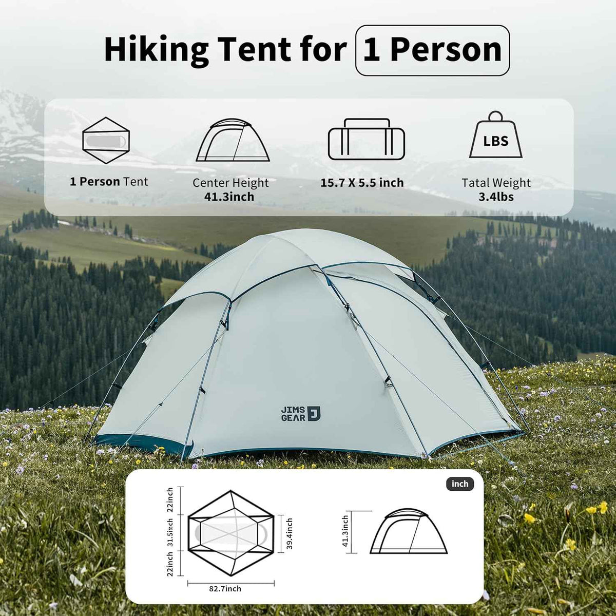 JIMS™ 1-Person Ultralight 4-Season Tent