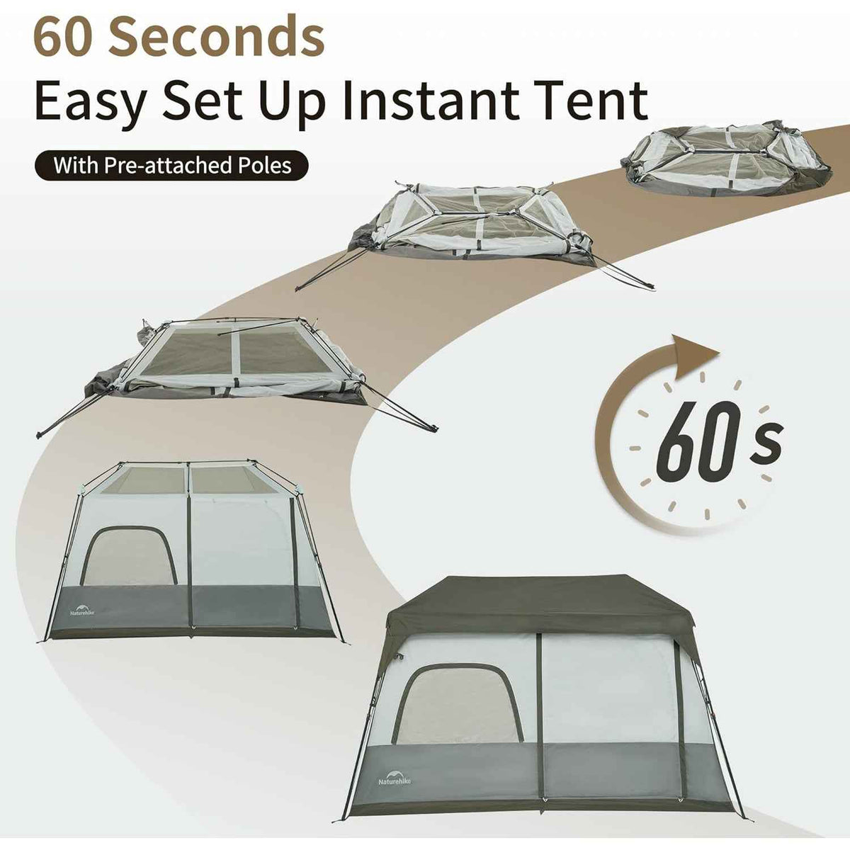 Cape™ 8.3 6-Person Square Pop-Up Camping Tent