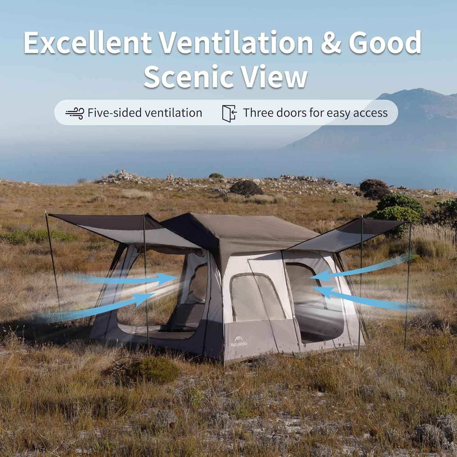Cape™ 8.3 6-Person Square Pop-Up Camping Tent
