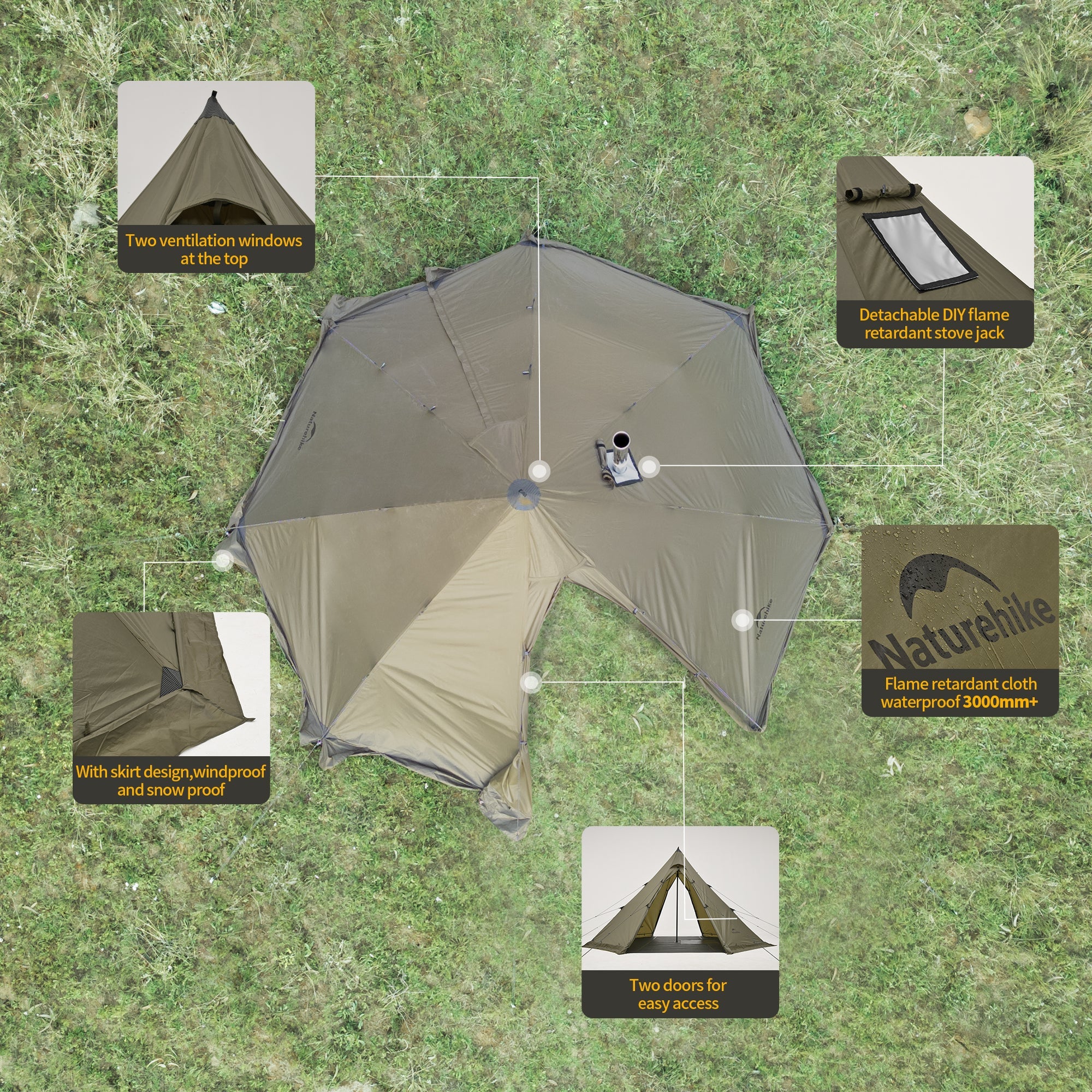 Ranch Fire™ 6-Person Octagonal Hot Tent