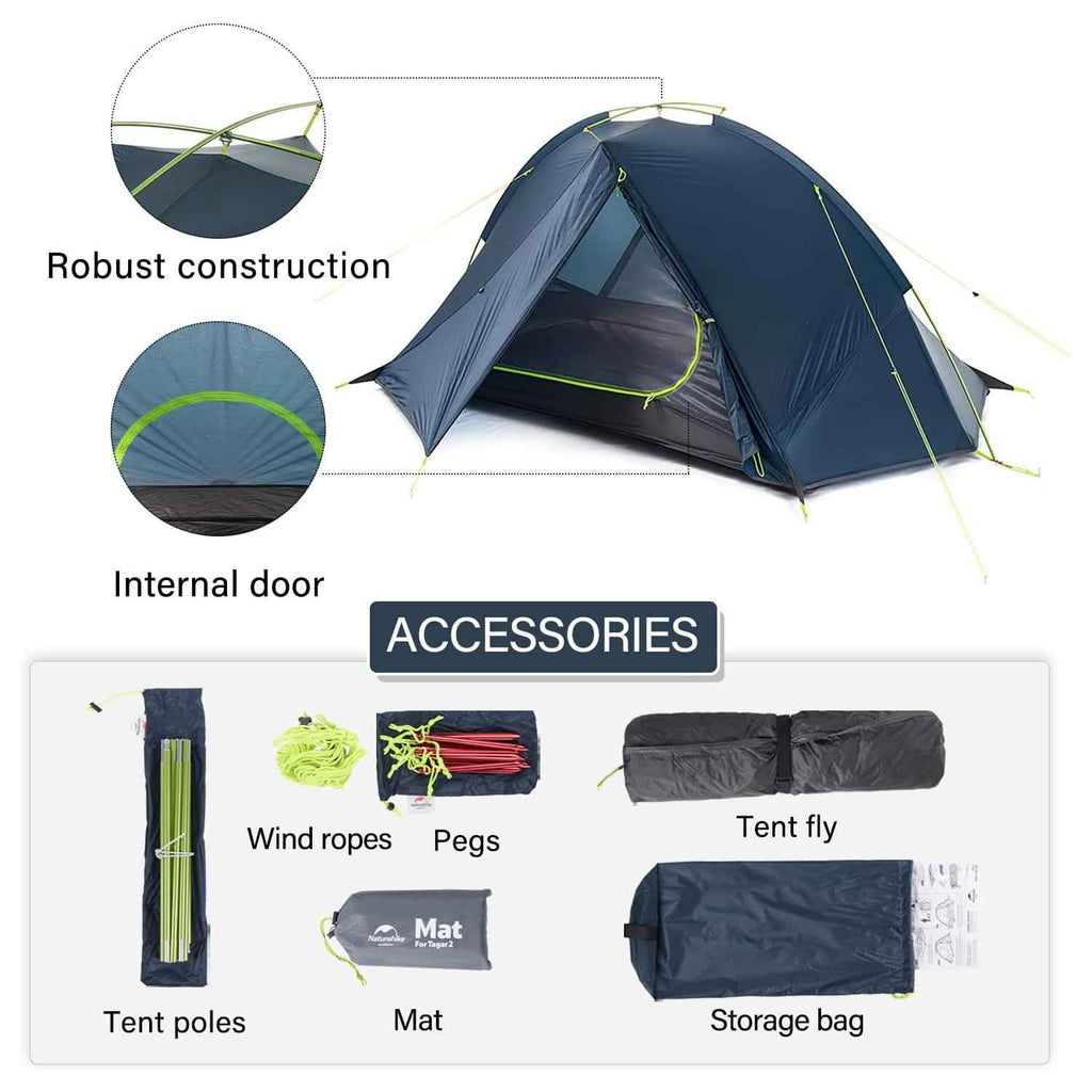 Tagar™ 2-Person Ultralight Backpacking Tent