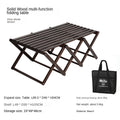 Mobi Garden Multi-Function Folding Table Portable Lightweight Solid Wood Storage Table Multi-layer Shelf Rack Foldable Wooden Table 4 Layer Shelves Outdoor Camping