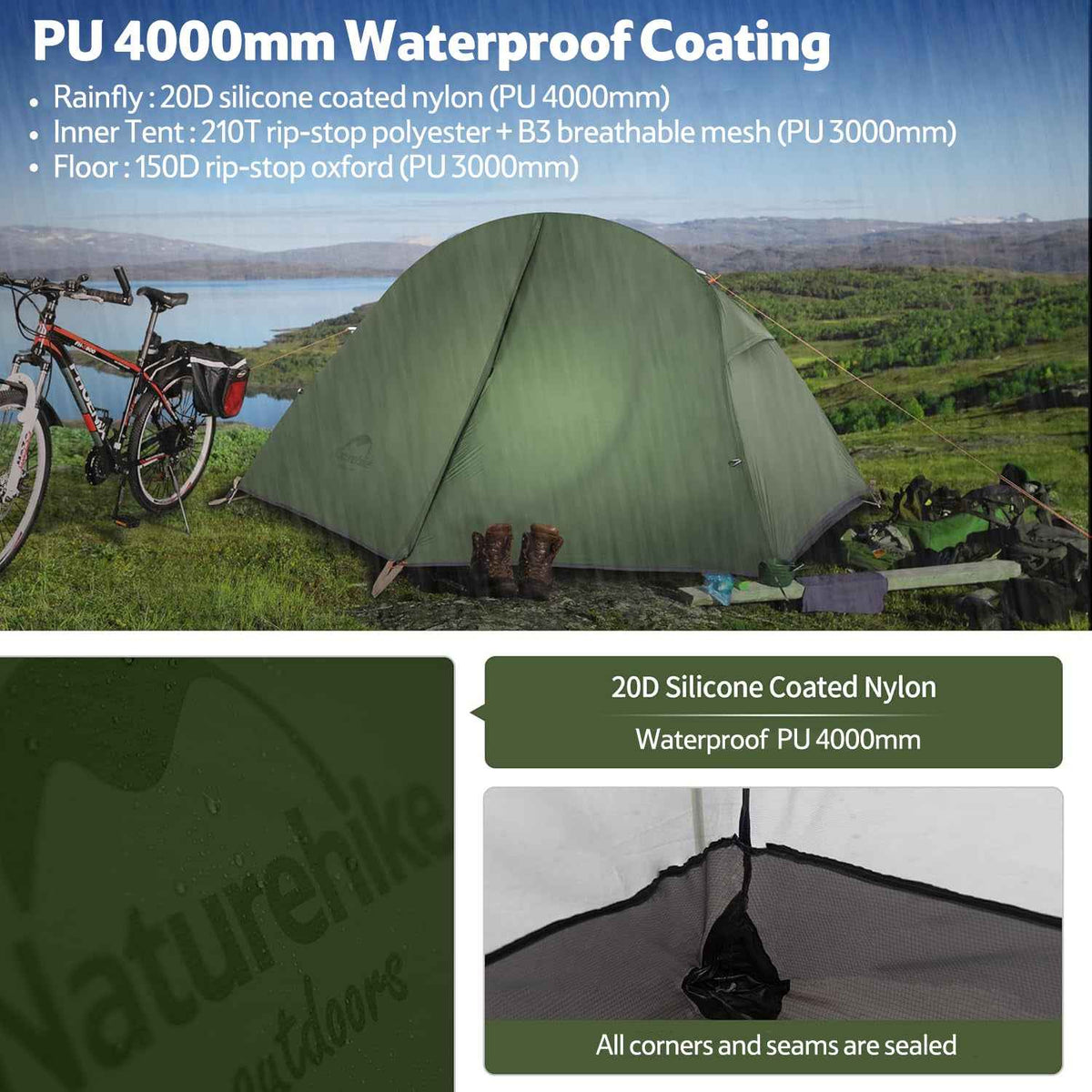 Cloud Trek™ 1-Person Ultralight Bikepacking Tent