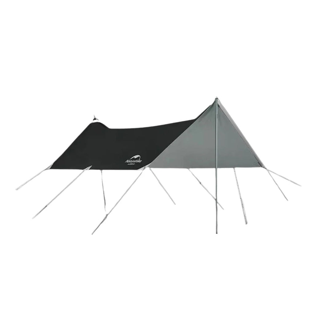 Naturehike Girder Shelter Tarp With 2 Poles Vinyl Coated Silver Version Black