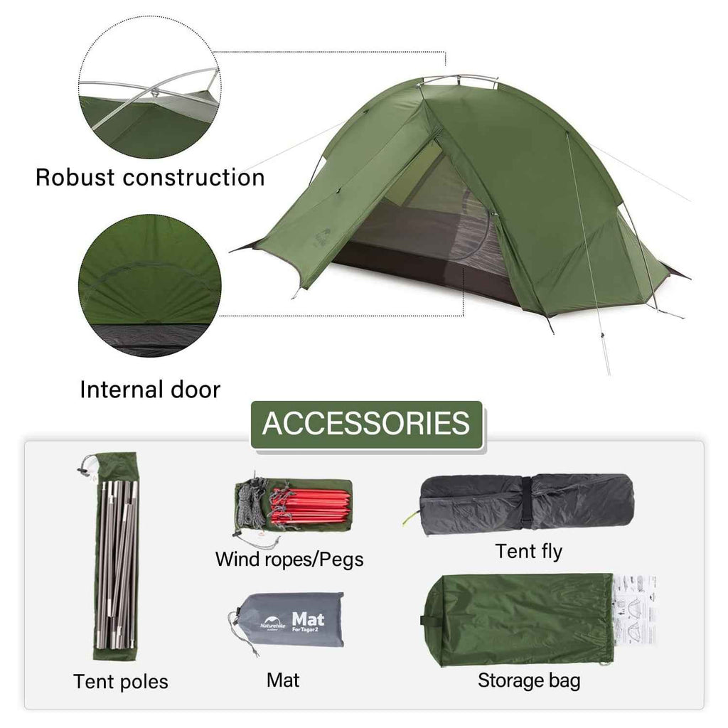 Tagar™ 1-Person Ultralight Backpacking Tent
